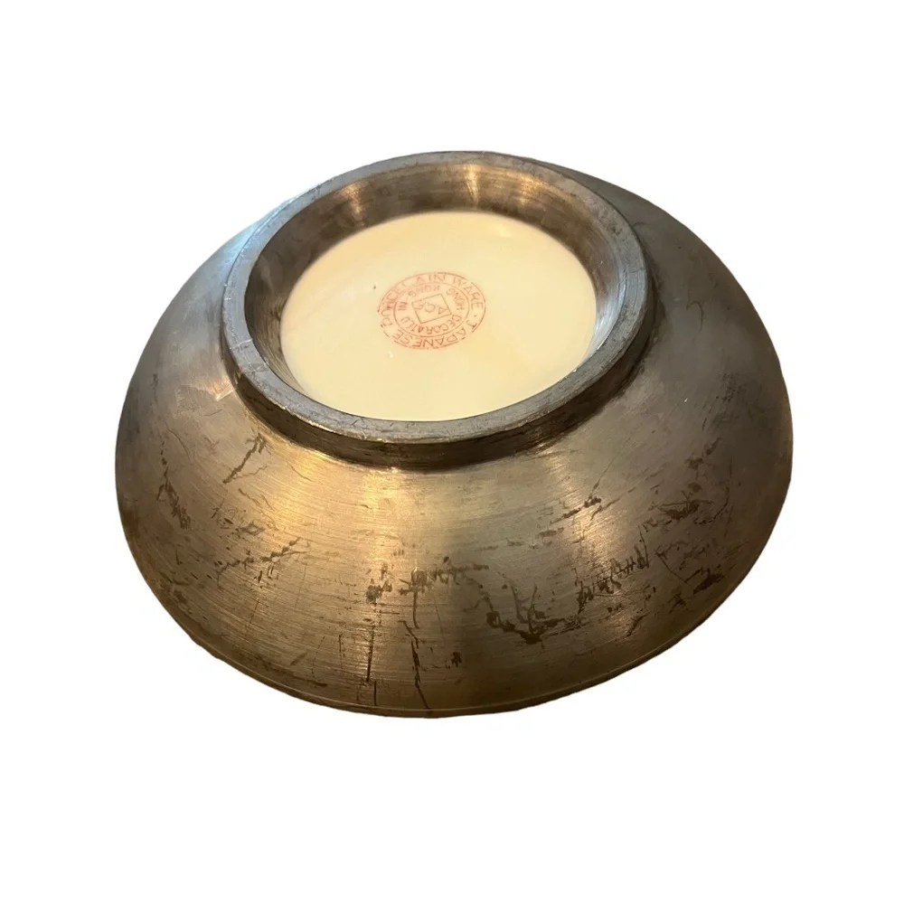 Set‎ Of 2 Antique Soap Dish CHERRY BLOSSOMS in PEWTER